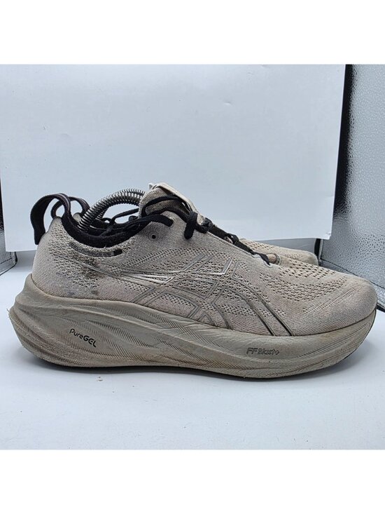 ASICS Gel Nimbus 26 Mens Size 9 Gray Black Running Shoes Durable Lightweight